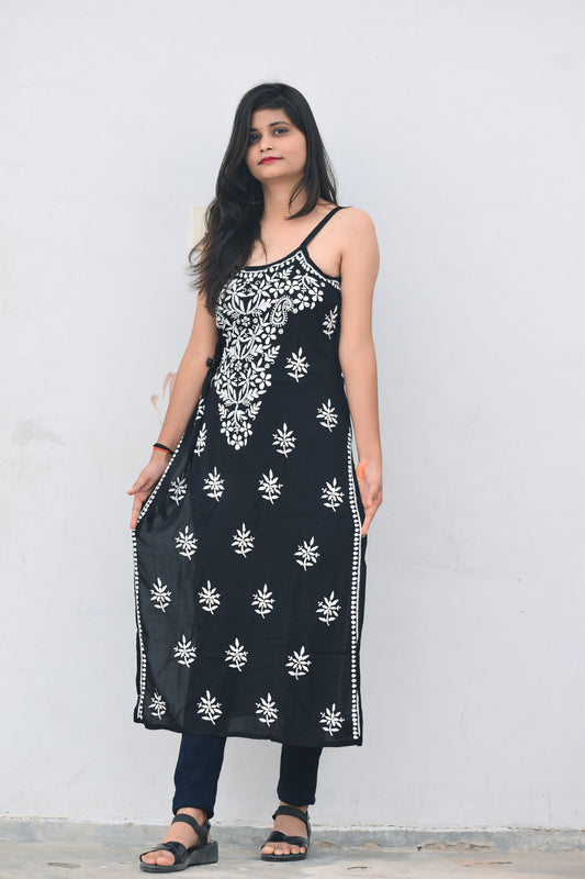 Black Sukoon Modal Strappy kurta