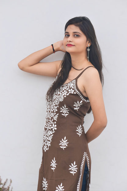 Brown Sukoon Modal Strappy kurta