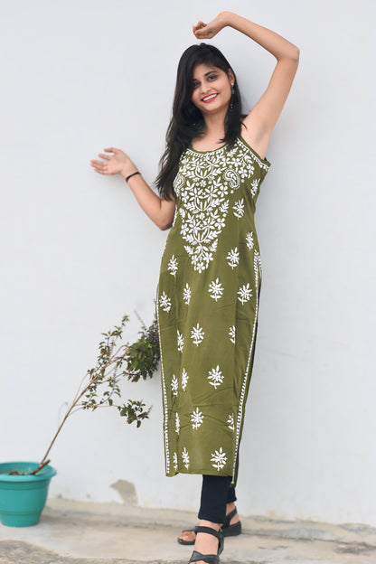 Green Sukoon Modal Strappy kurta