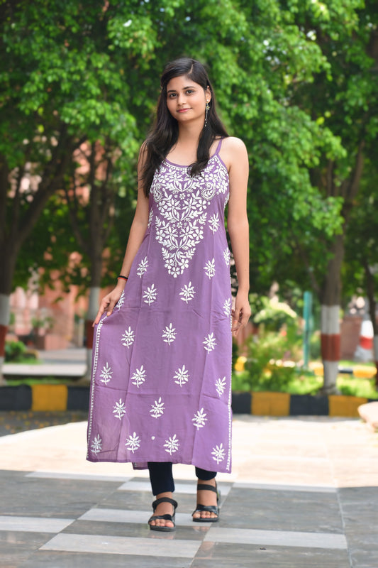 Wine Sukoon Modal Strappy kurta