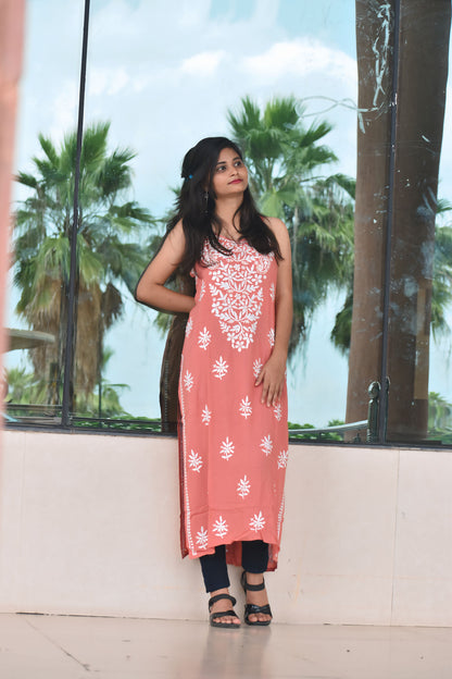 Peach Sukoon Modal Strappy kurta