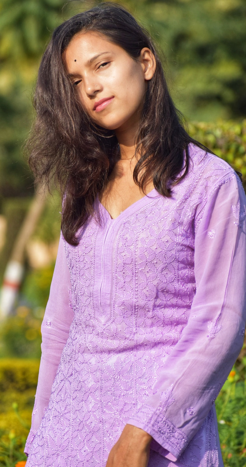 Women Viscose Chikankari Long  kurti