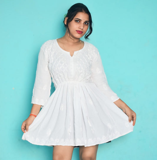 Soha Reyon Chikankari Tunic