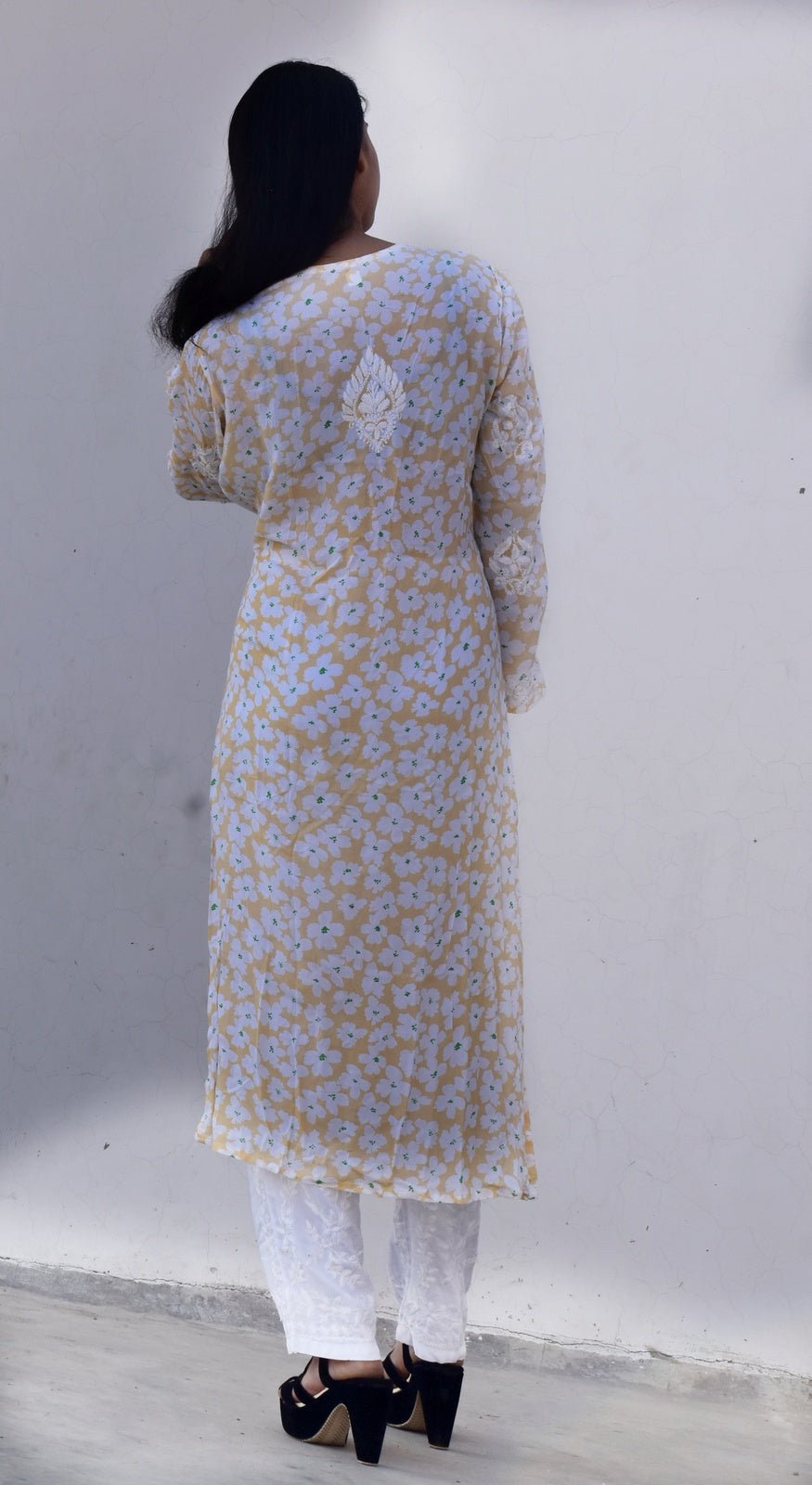 Eliza Modal Print Chikankari Kurta - ROYAL CHIKAN CREATION™