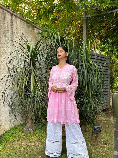 Falak Chikankari Modal Tunic - ROYAL CHIKAN CREATION™