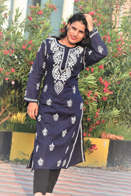 Krisha Cotton Chikankari Kurta - ROYAL CHIKAN CREATION™