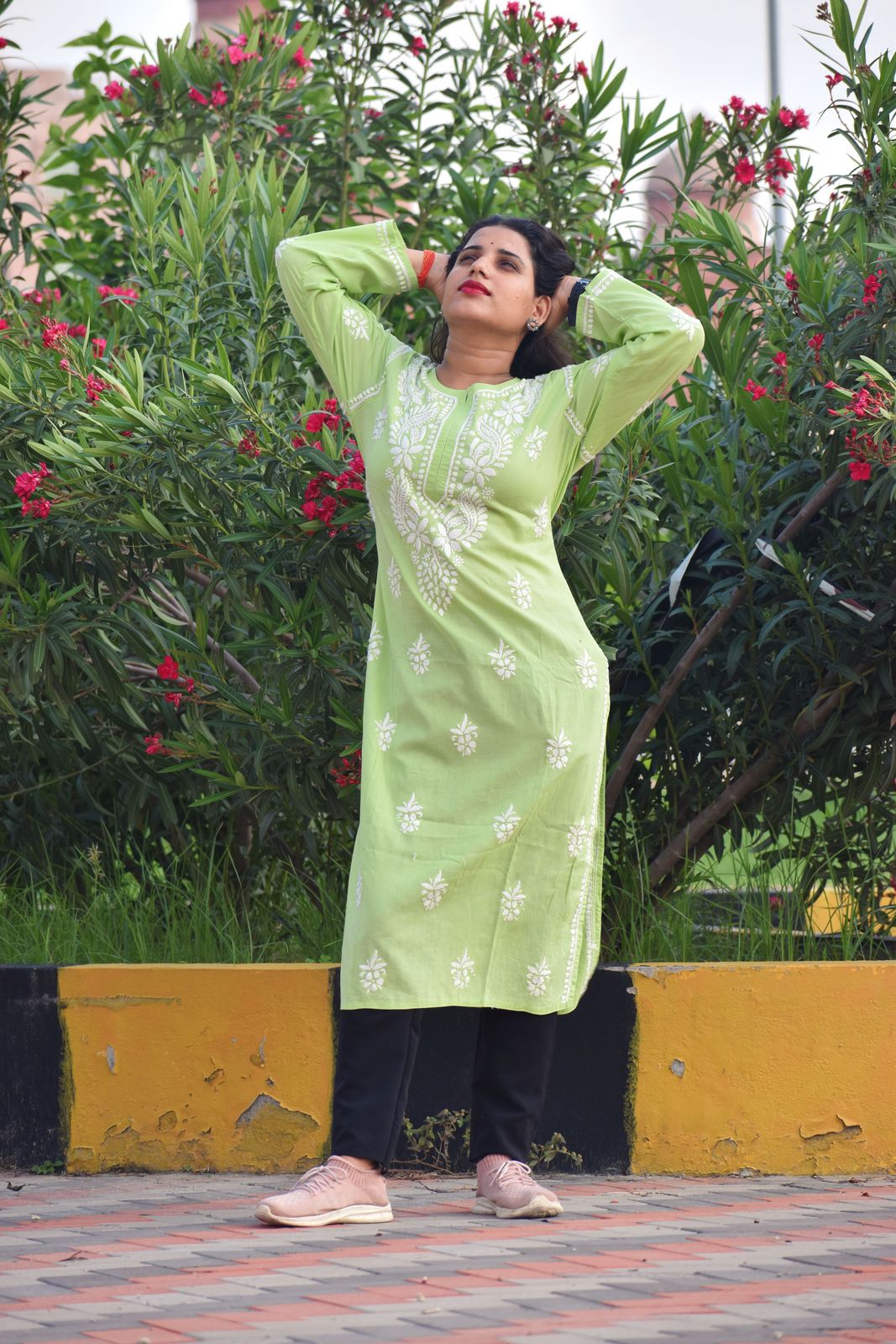 Krisha Cotton Chikankari Kurta - ROYAL CHIKAN CREATION™