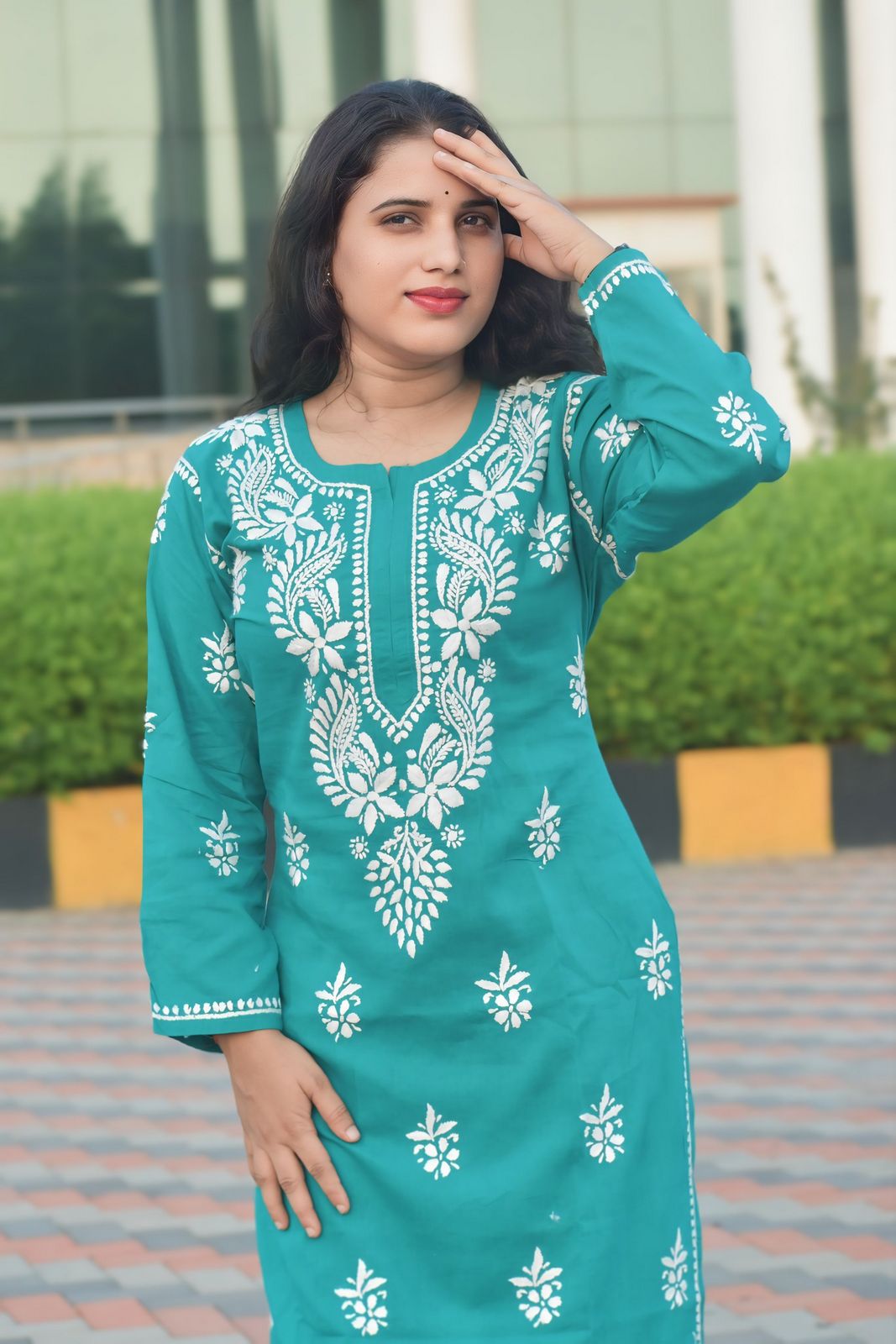 Krisha Cotton Chikankari Kurta - ROYAL CHIKAN CREATION™