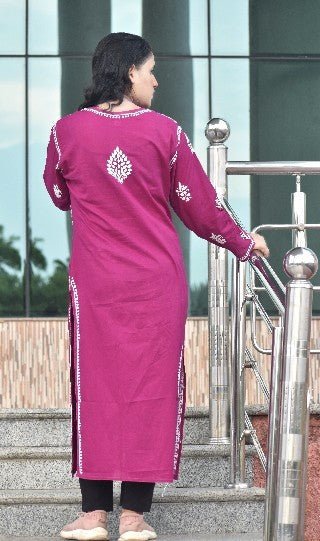 Krisha Cotton Chikankari Kurta - ROYAL CHIKAN CREATION™