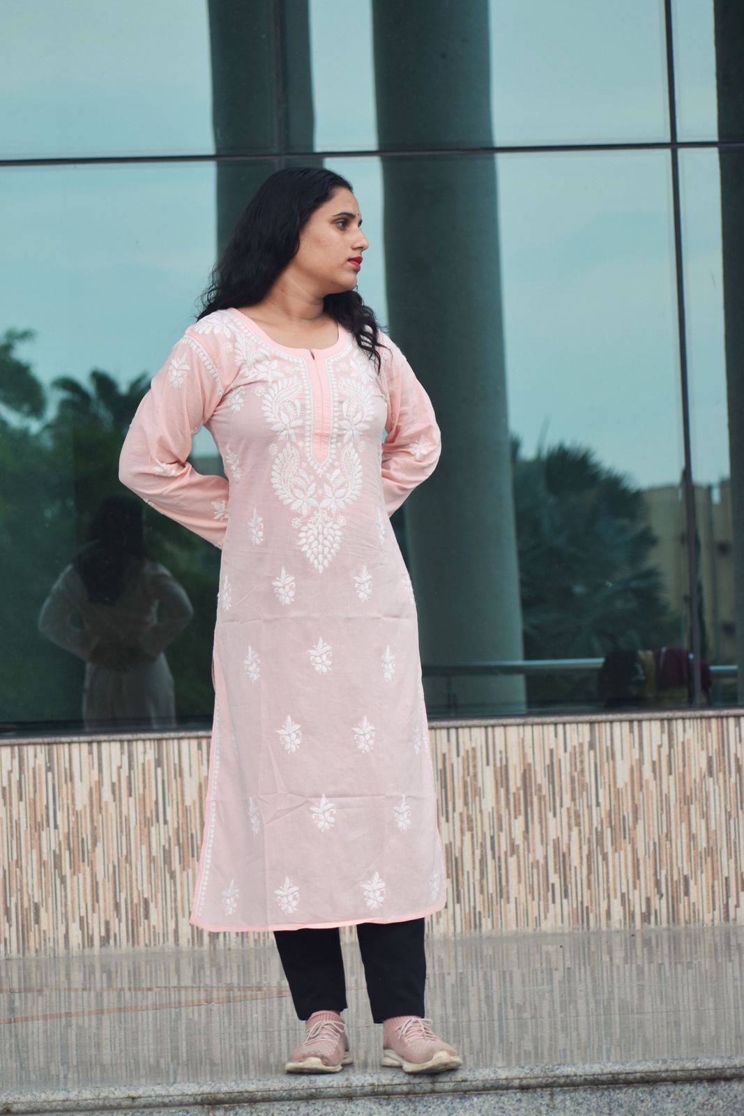 Krisha Cotton Chikankari Kurta - ROYAL CHIKAN CREATION™