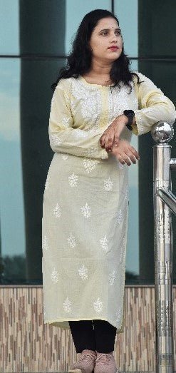 Krisha Cotton Chikankari Kurta - ROYAL CHIKAN CREATION™