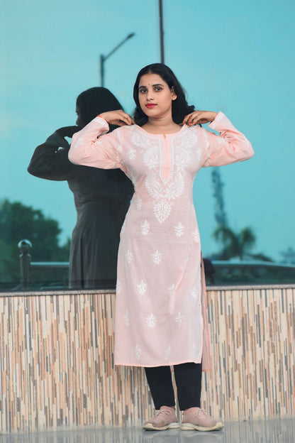 Krisha Cotton Chikankari Kurta - ROYAL CHIKAN CREATION™