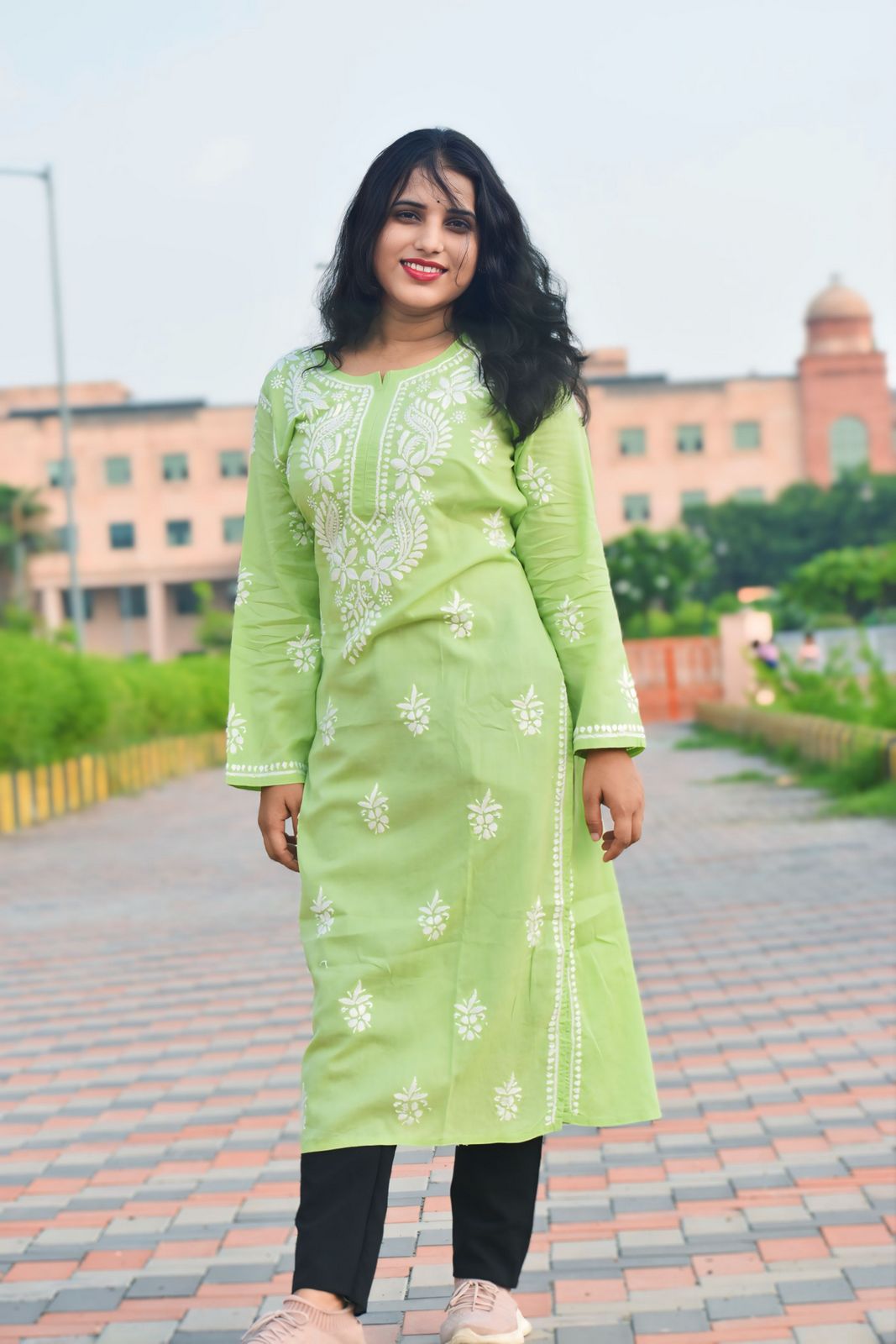 Krisha Cotton Chikankari Kurta - ROYAL CHIKAN CREATION™