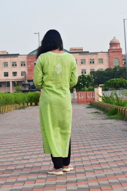 Krisha Cotton Chikankari Kurta - ROYAL CHIKAN CREATION™