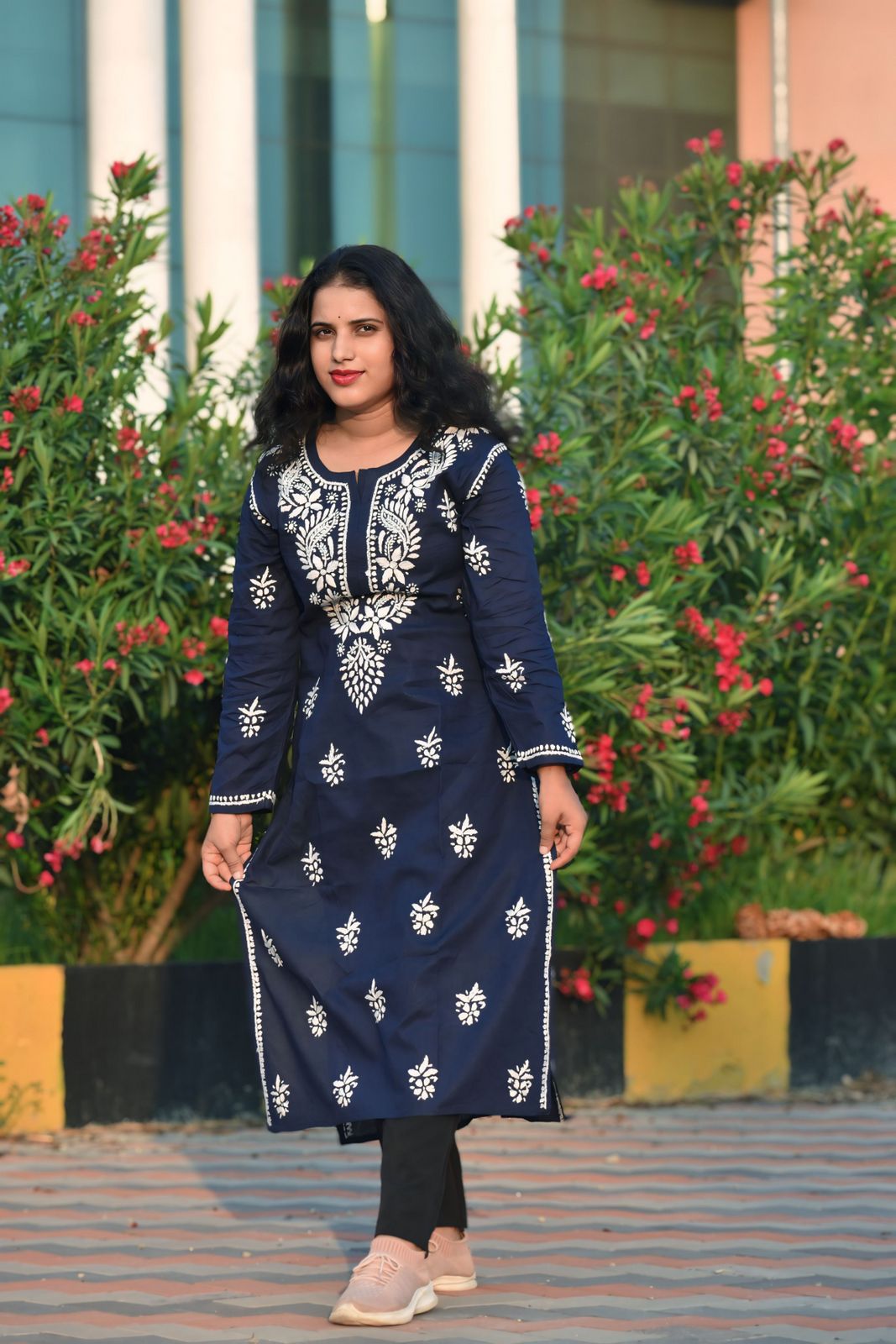 Krisha Cotton Chikankari Kurta - ROYAL CHIKAN CREATION™